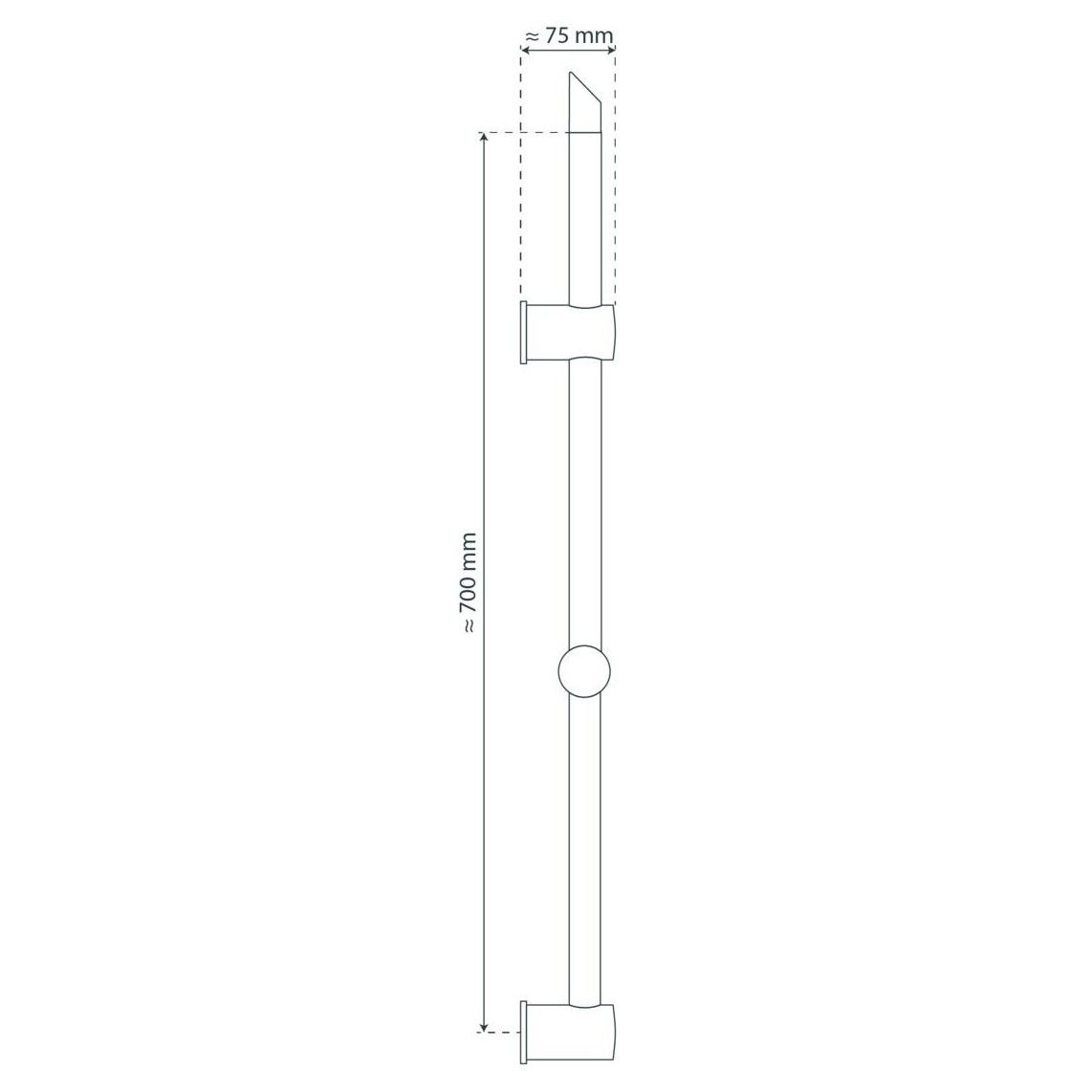67131 SIGNO doucherail, chroom, In hoogte verstelbaar vue 3