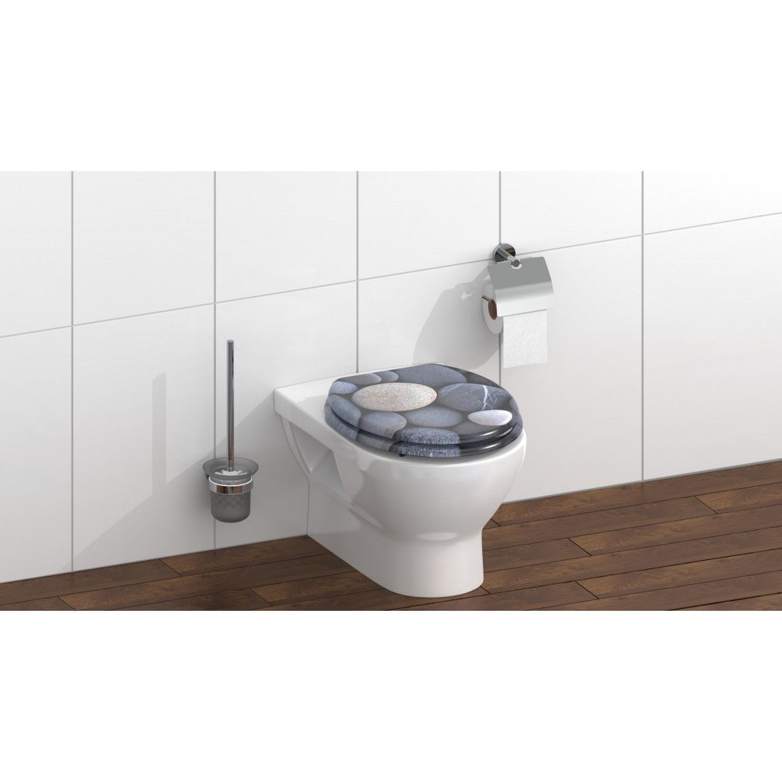 80130 abattant WC en MDF GREY STONES, avec frein de chute vue 8