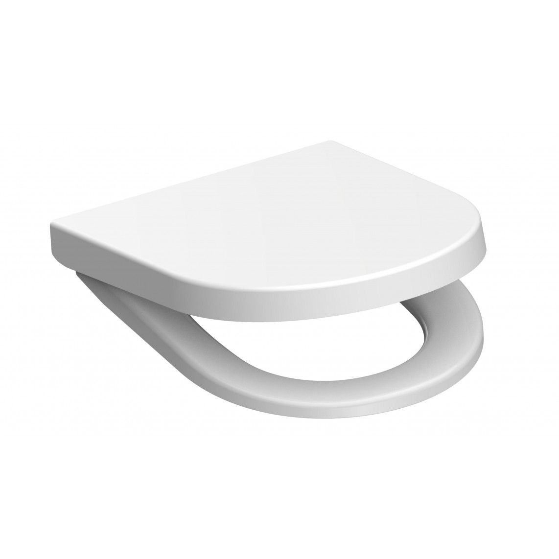 82910 abattant WC en Duroplast en forme de D WHITE, avec frein de chute et déclipsable vue 2