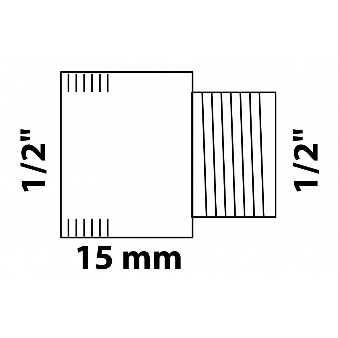 989314155 MS kraan verlengstuk, chroom, 1/2" x 15 mm vue 2