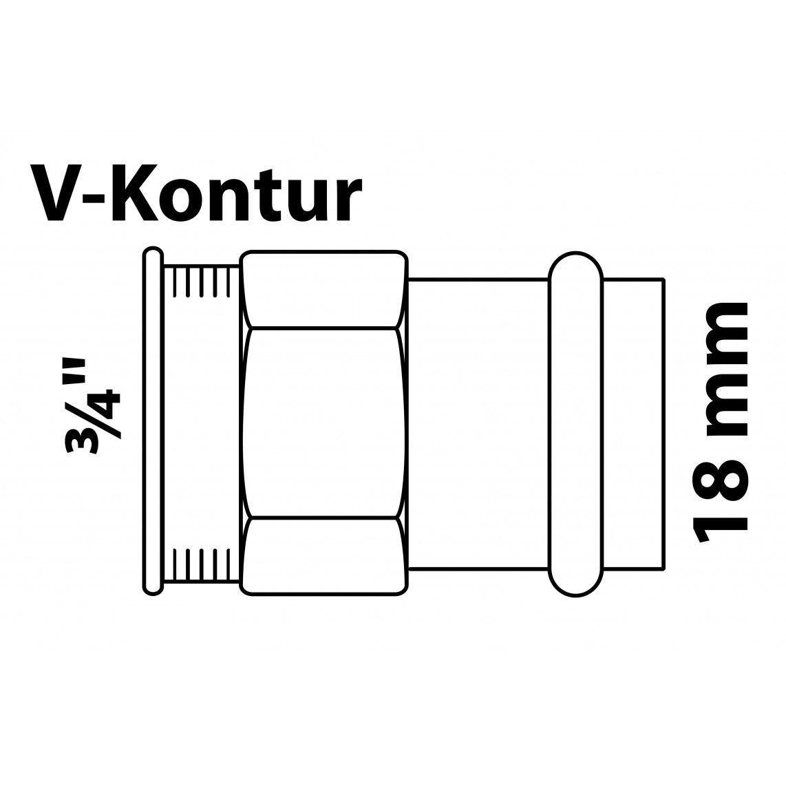 988624154 BR overgangsmof, blanco, 18 mm x 3/4"BI, 1 mof, (P4270g) vue 2