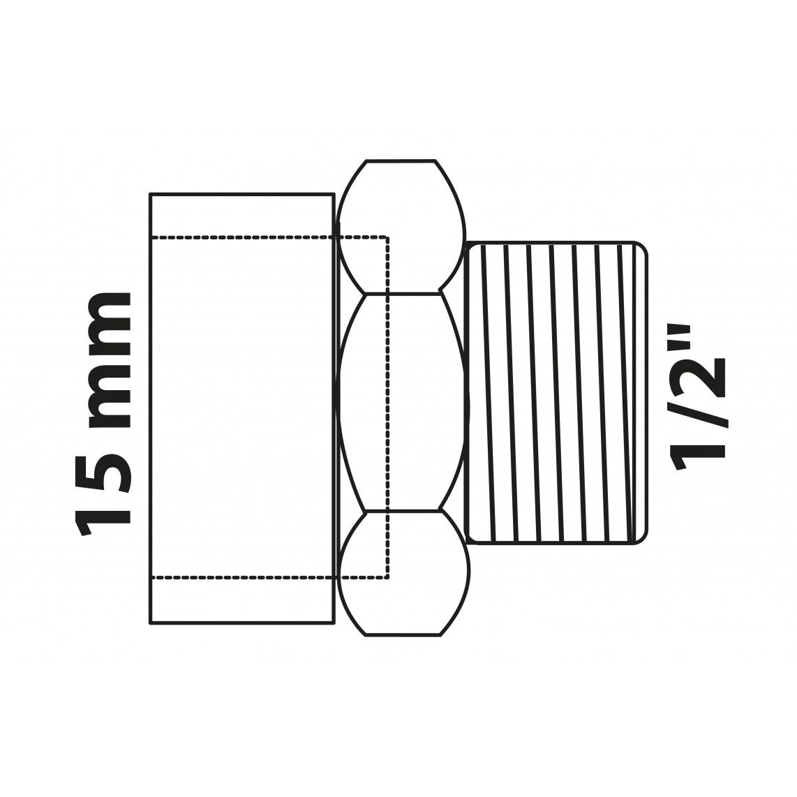 989082017 Transition nipple, red brass, 15 mm x 1/2" male, 1 socket vue 2