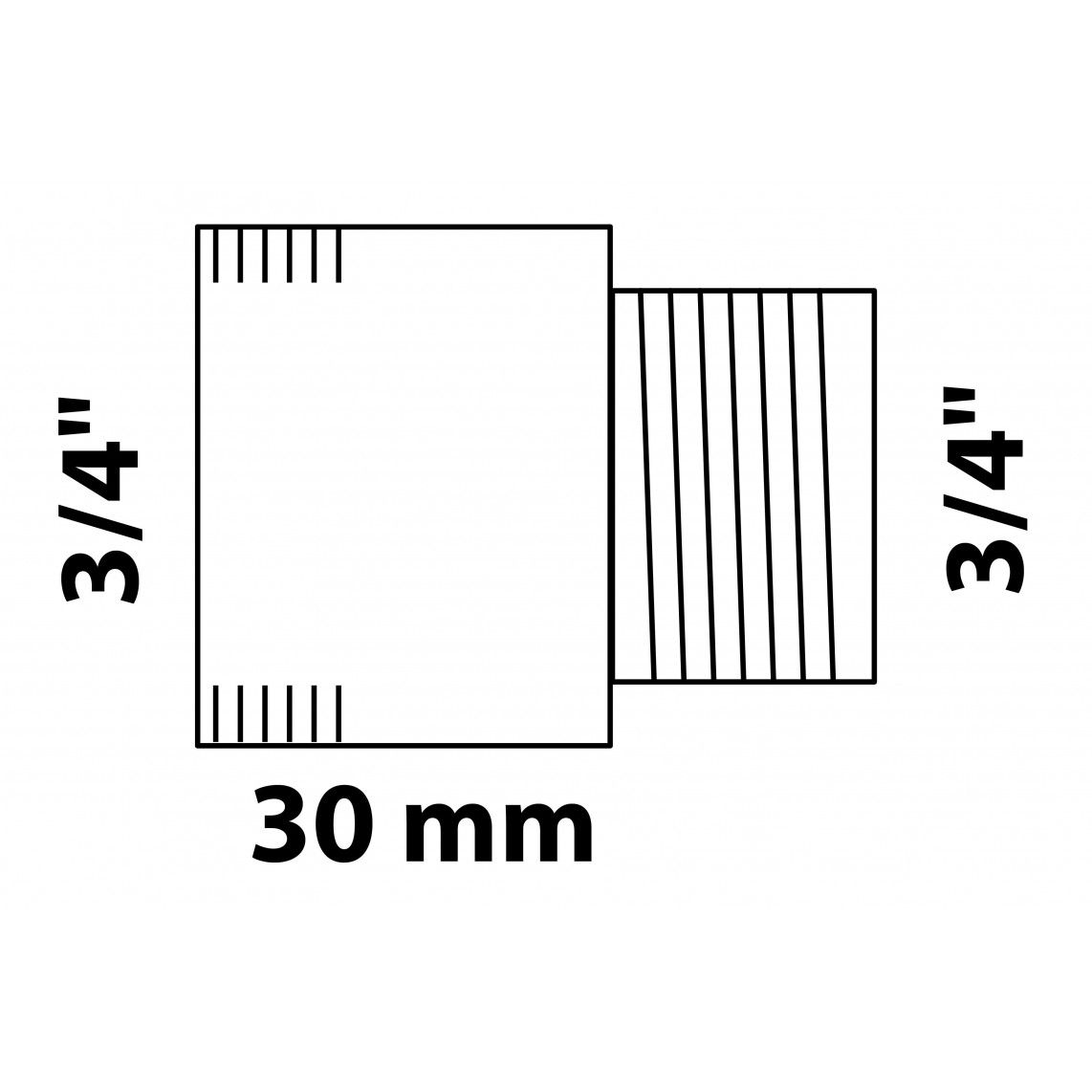 989319155 LT extension de robinet, chromé, 3/4" x 30 mm vue 2