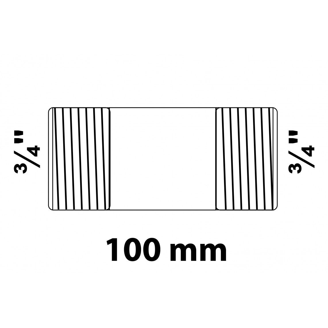 989823355 GI dubbele buisnippel, gegalvaniseerd, 3/4" x 100 mm, (23) vue 2