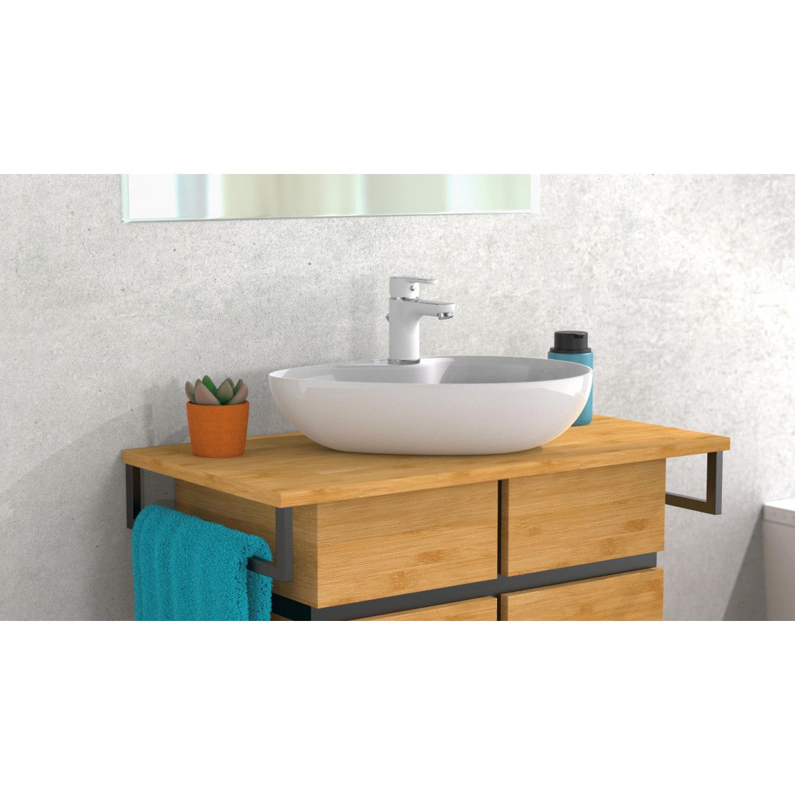 NI075DINWCR DIZIANI Mitigeur lavabo, blanc/chromé vue 10