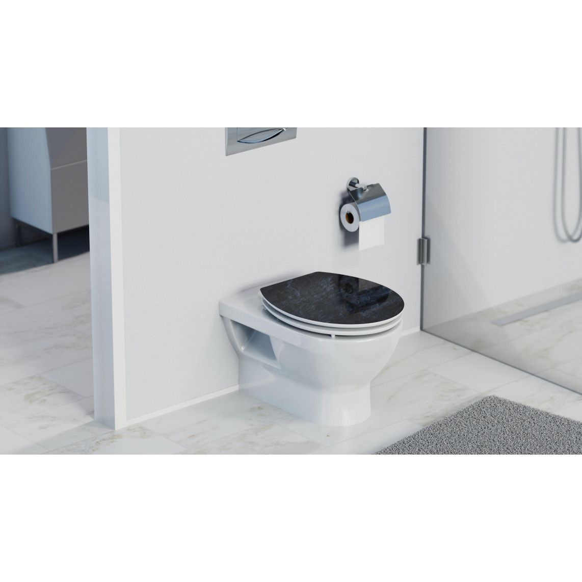 80535 abattant WC en MDF HG BLACK STONE, avec frein de chute vue 10