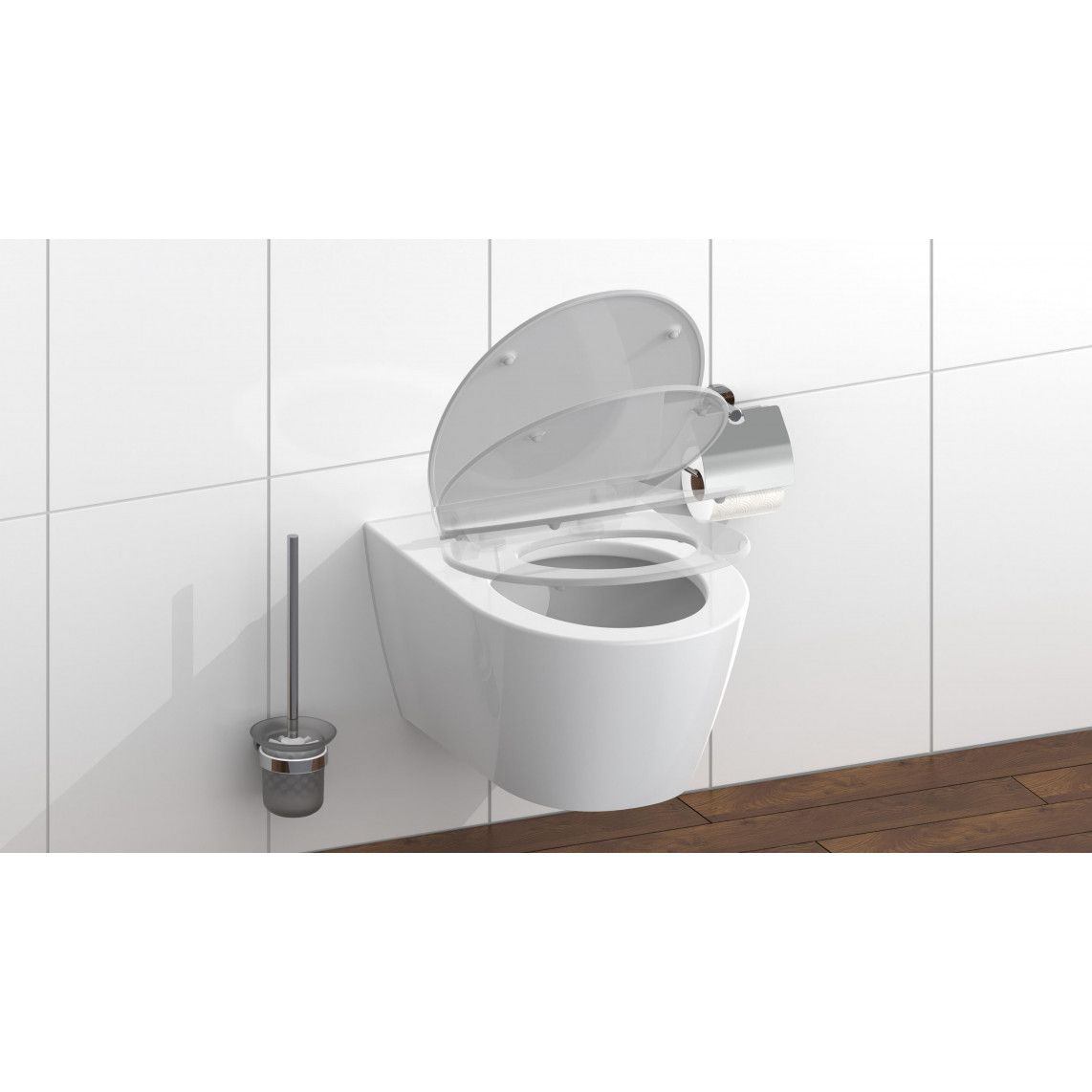82702 abattant WC en Duroplast SLIM GREY, avec frein de chute et déclipsable vue 10