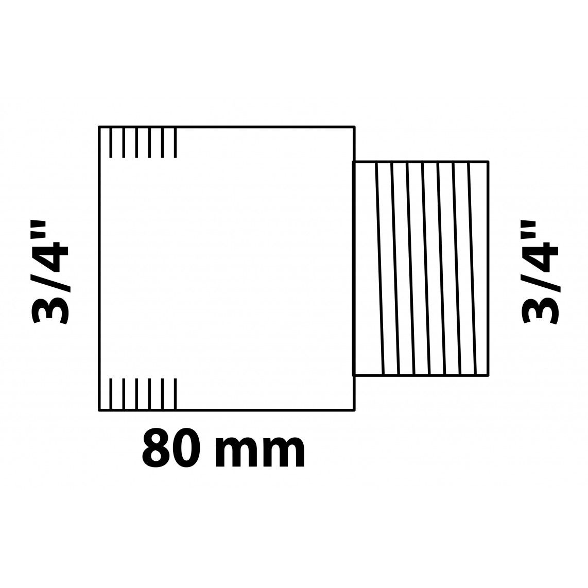989319655 MS kraan verlengstuk, chroom, 3/4" x 80 mm vue 2