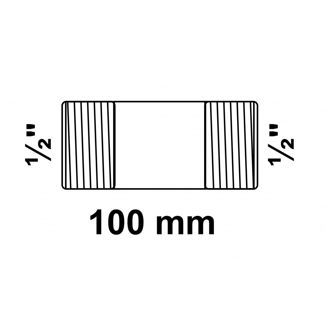 989821355 FM mamelon double, galvanisé, 1/2" x 100 mm, (23) vue 2
