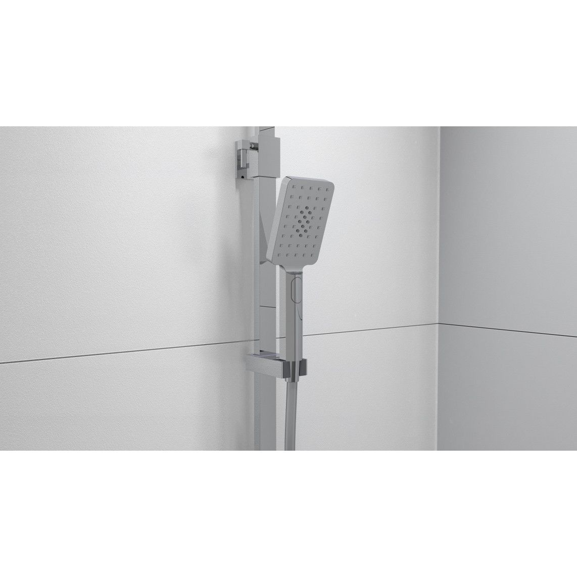 60530 OCEAN Regendouche set met thermostatische kraan, chroom/wit, met planchet vue 8