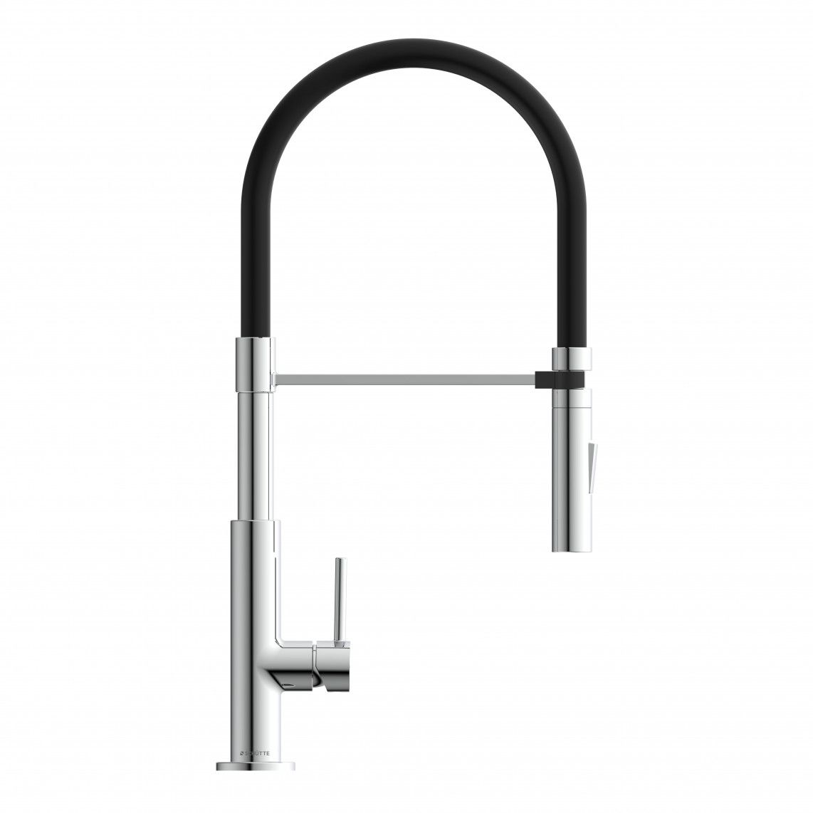 79180 STILO Keukenkraan, chroom/zwart, chroom/rood, met soft-touch slang vue 4