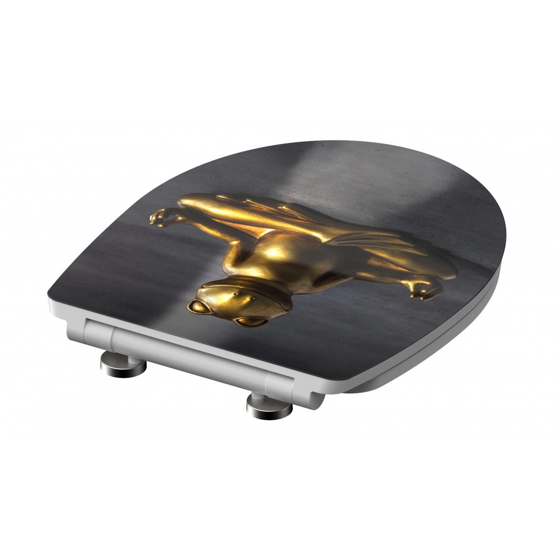 82581 Duroplast HG Toilet seat RELAXING FROG, with soft close and quick release vue 4