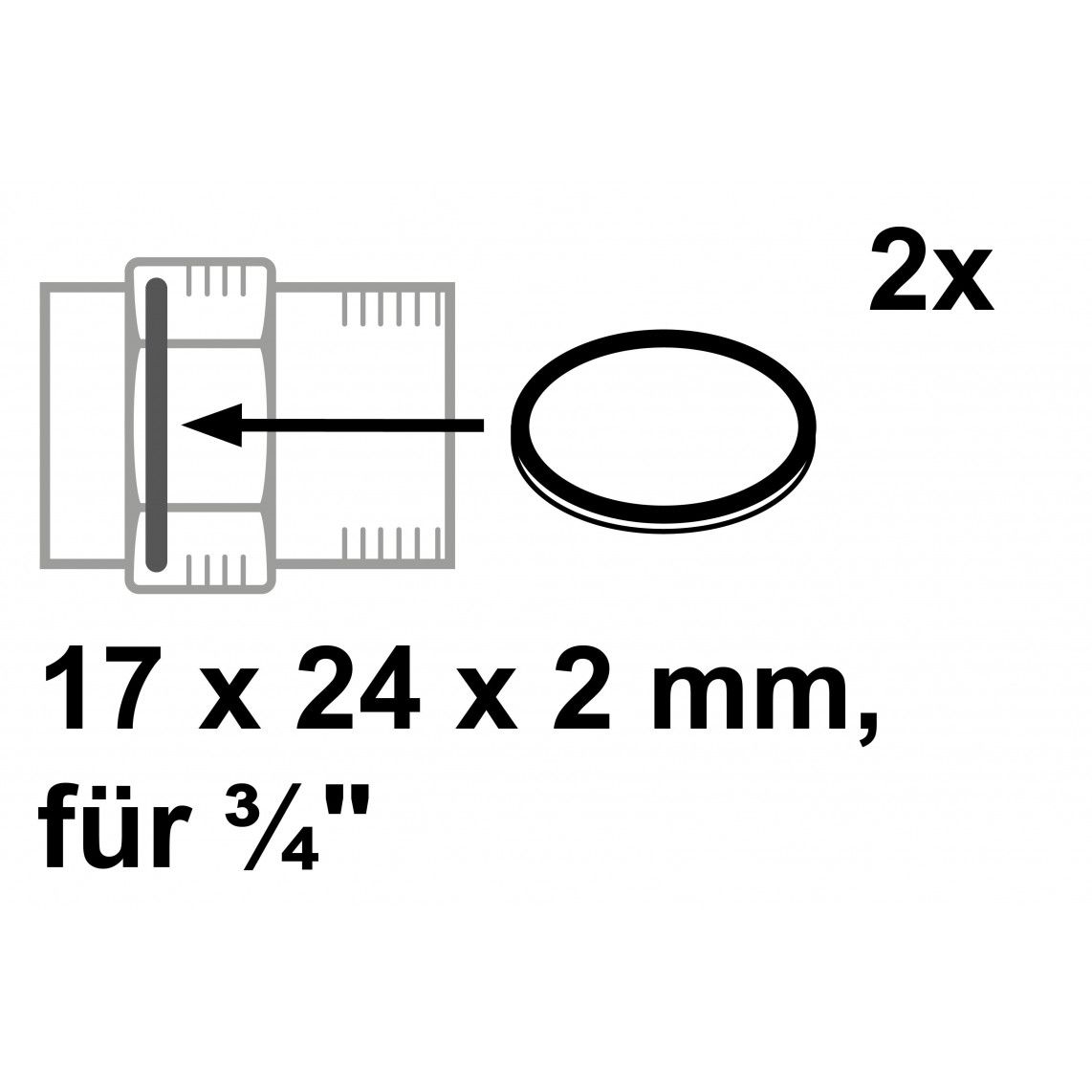 98027992 Fitting pakking, hd-vezel, 17 x 24 x 2 mm für 3/4" (2x) vue 2