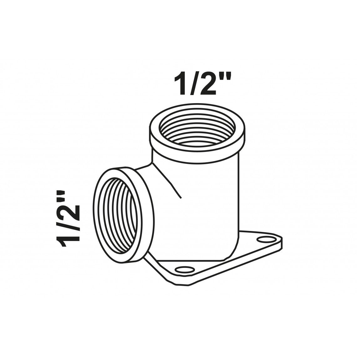 988965255 Elbow wall plate, red brass, 1/2" female x 1/2" female vue 2