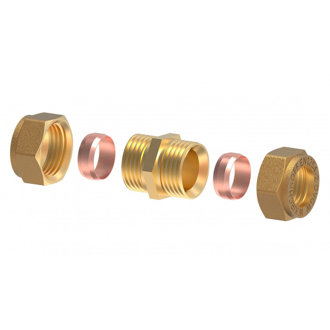 989454517 MS fitting, blanco, 22 mm, knelfitting voor koperen buis vue 3