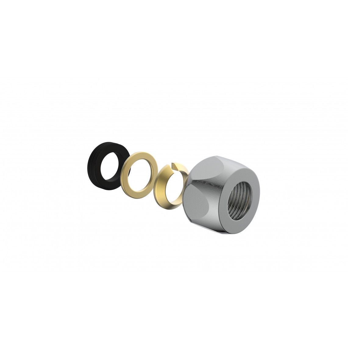 986273448 Crimp fitting wrap, brass, chrome, 3/8" x 10 mmQ vue 3