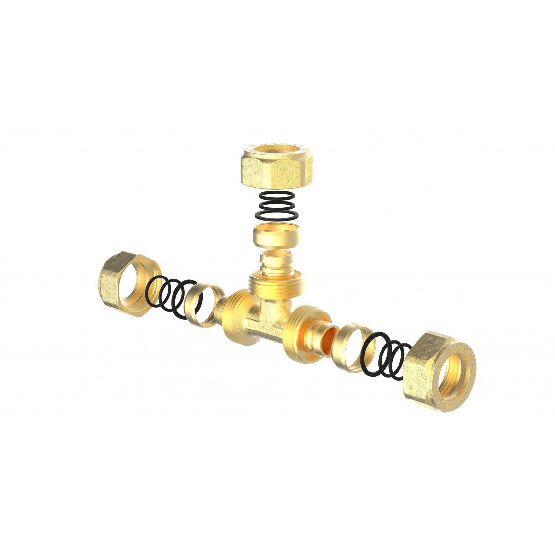 988911355 MS T-stuk, blanco, 26 mm, knelfitting voor meerlagen buis vue 3