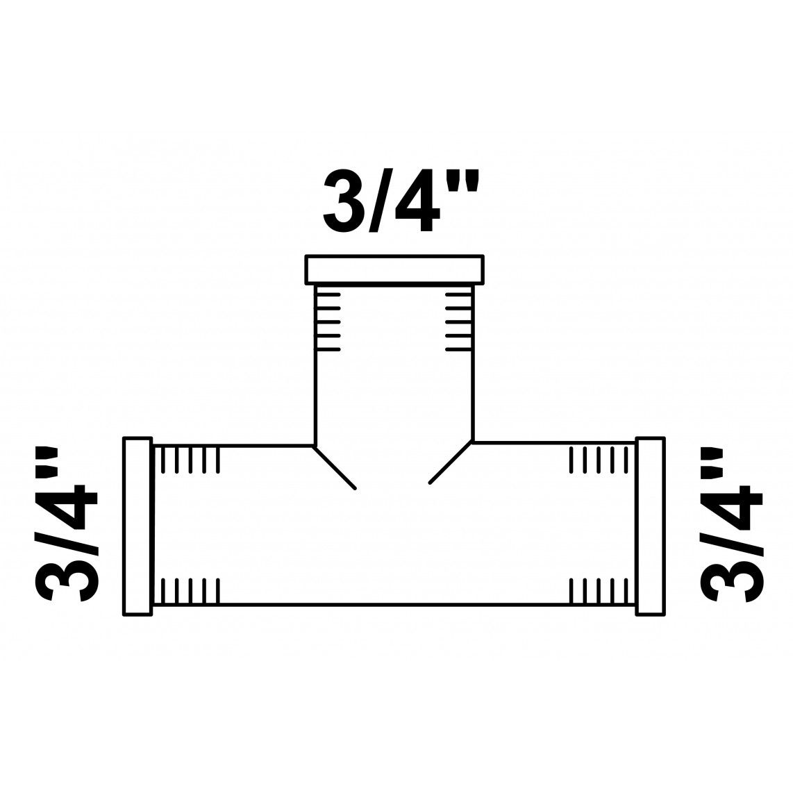 989403155 MS T-stuk, chroom, 3/4"BI vue 2