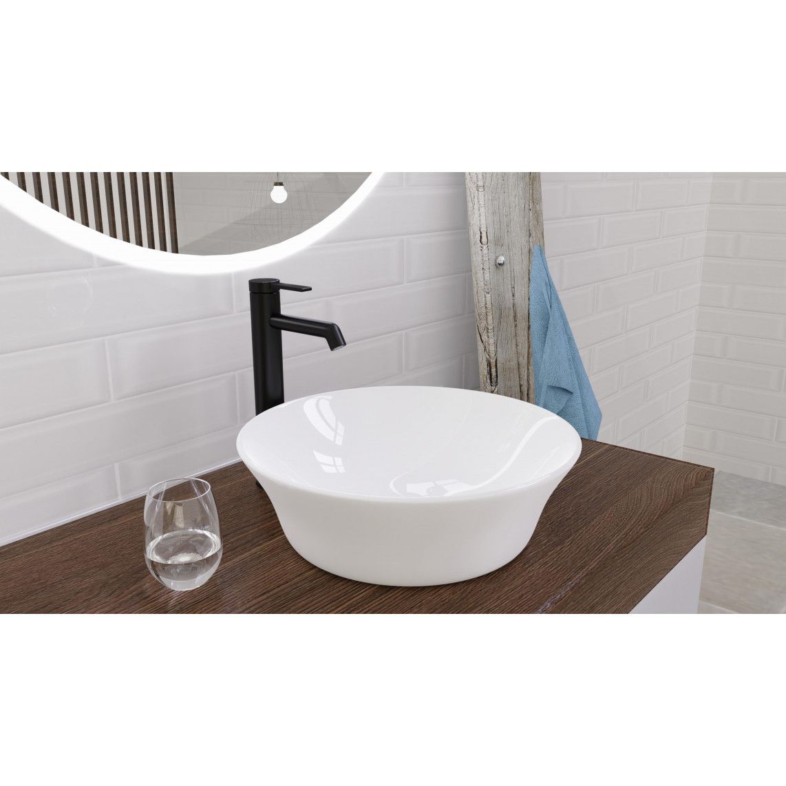 33116 LOS ANGELES Wash basin mixer, black matt, with high body vue 11