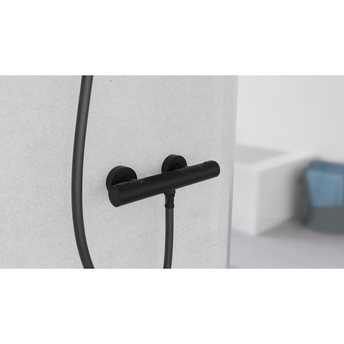 33186 LOS ANGELES Mitigeur thermostatique de douche, noir mat vue 3