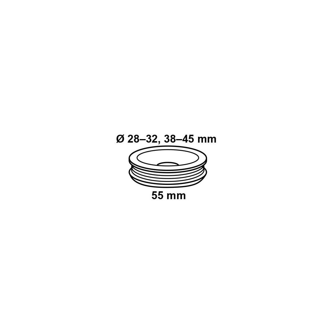 988245149 Dubletta-Blitz raccord chasse Euro-WC, noir, 28-32/38-45 x 55 mm, avec rosace vue 2