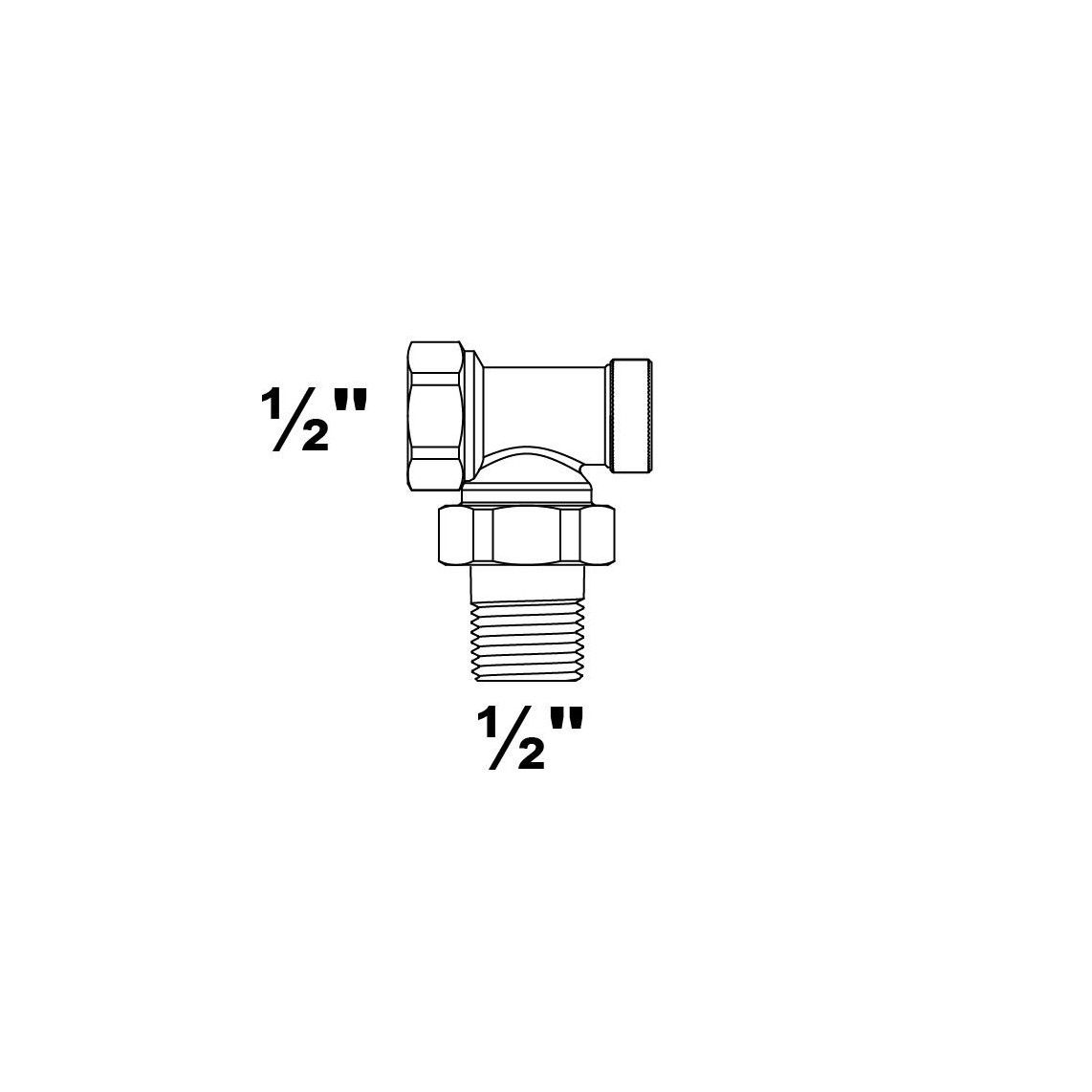 98853518 radiator fitting, vernikkeld, haaks 1/2", afsluitbaar vue 2