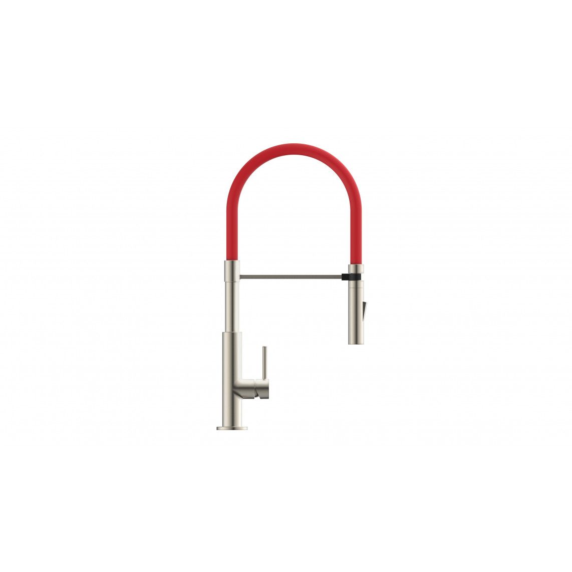 23138 DESIGN Sink mixer, stainless steel look, with soft-touch hose black/red/grey vue 7