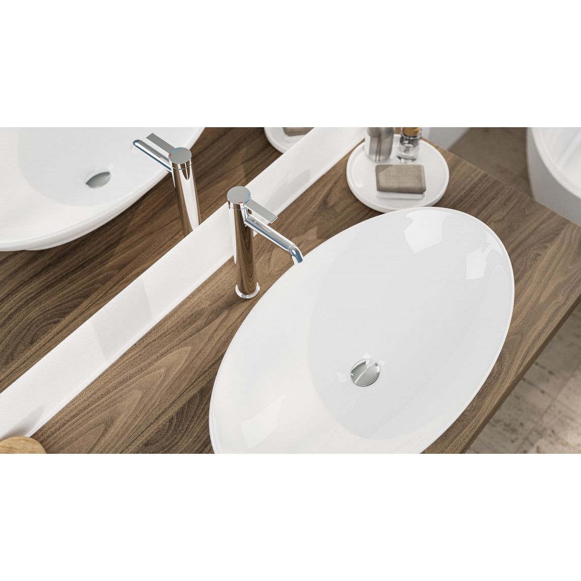 33110 LOS ANGELES Wash basin mixer, chrome, with high body vue 10