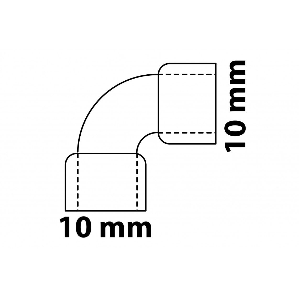 989030055 CU knie 90°, blanco, 10 mm, 2 mofen, (5090) vue 3