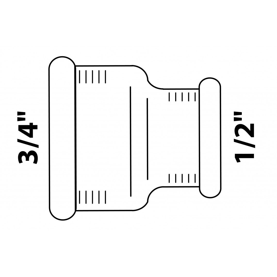 989372155 Reducing double socket, brass, chrome, 3/4" female x 1/2" female vue 2