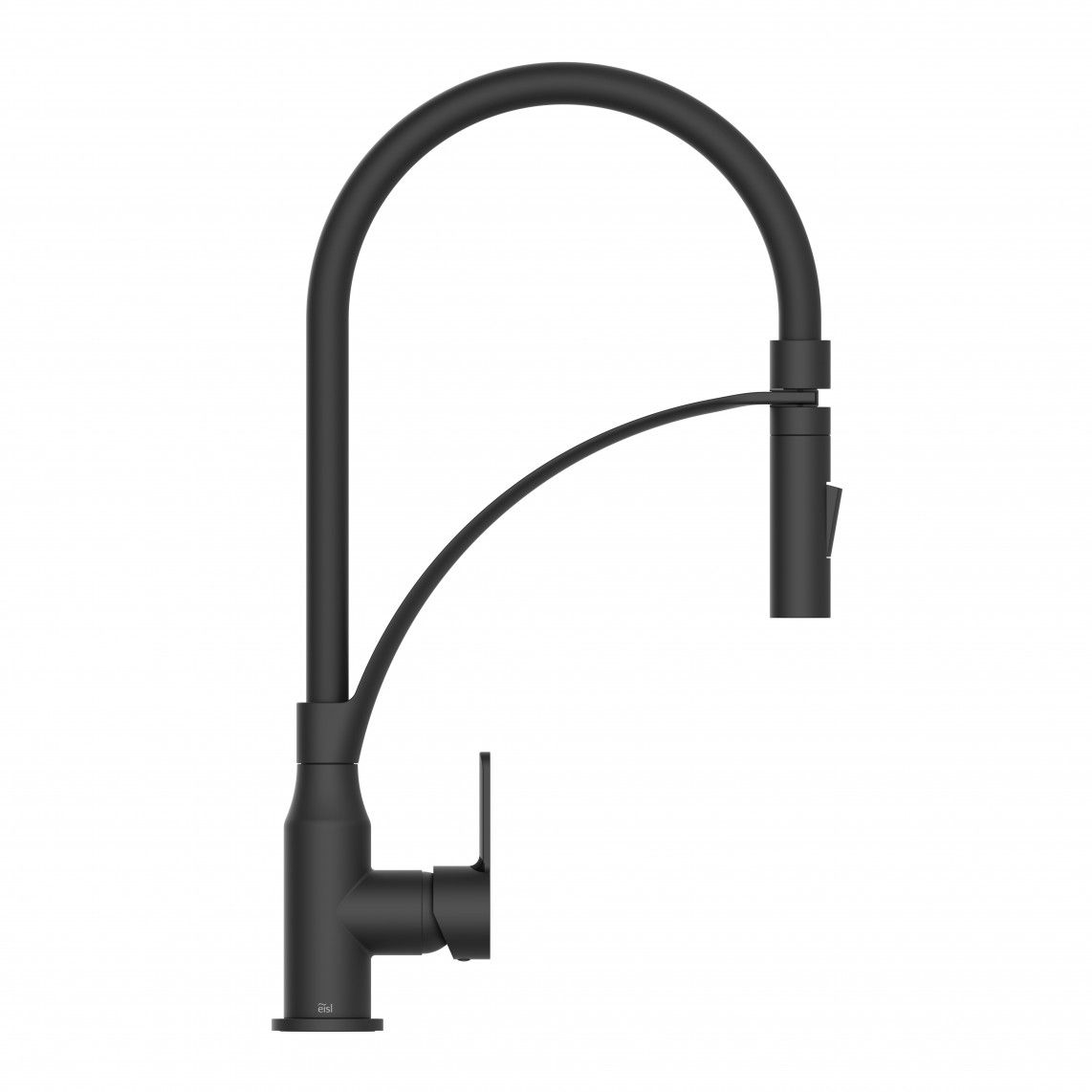 NI183CARB CARNEO Sink mixer, black matt/black, with soft-touch hose vue 3