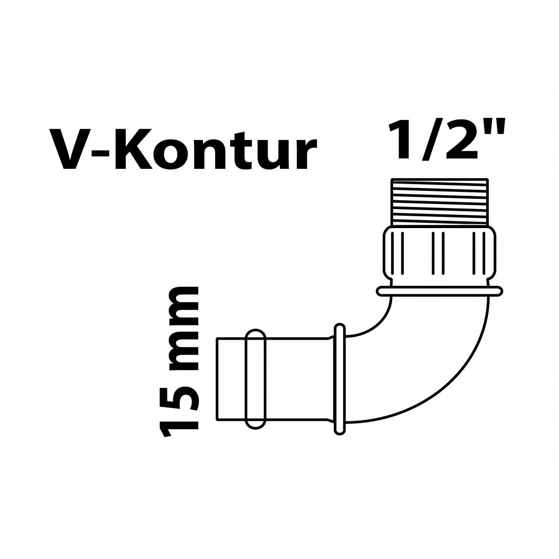 988622254 BR coude 90°, vierge, 15 mm x 1/2" M, 1 manchon, (P4092g) vue 2