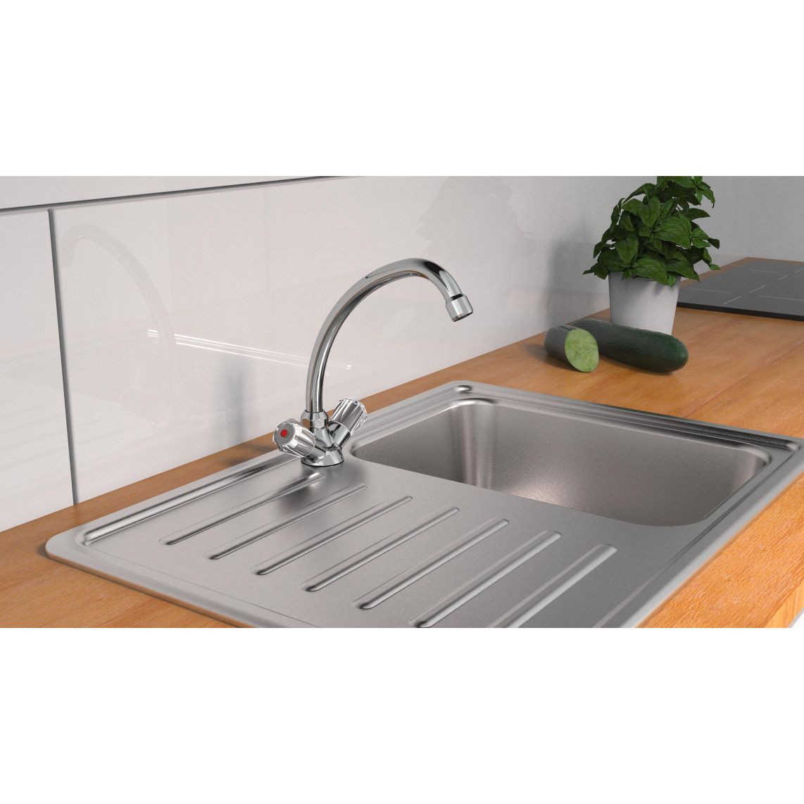 57500 BRILLANT Keukenkraan, chroom vue 3