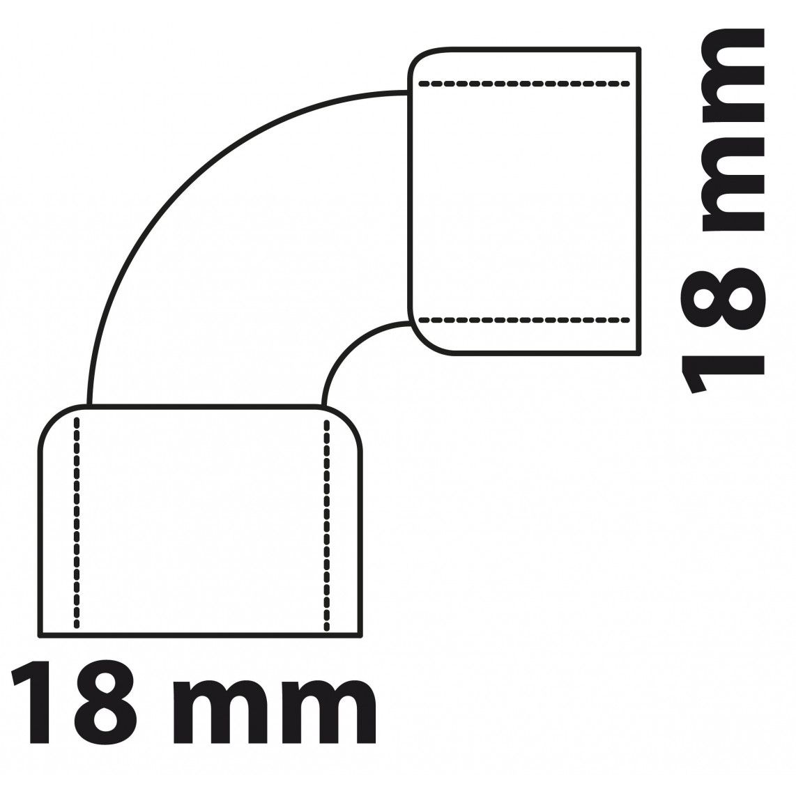 989034017 CU coude 90°, vierge, 18 mm, 2 manchons, (5090) vue 3