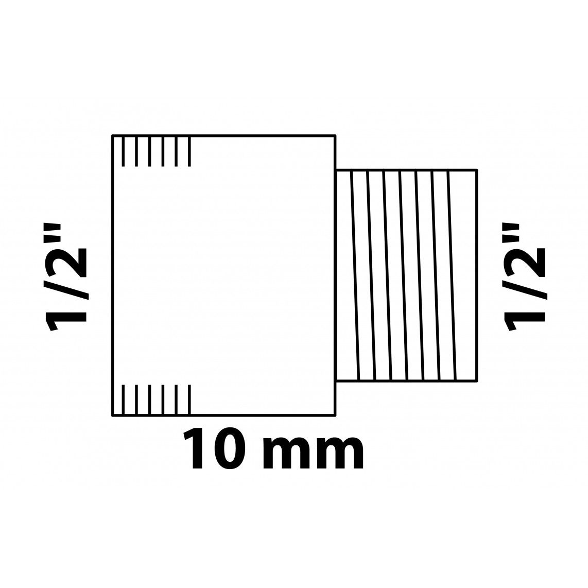 989313155 MS kraan verlengstuk, chroom, 1/2" x 10 mm vue 2