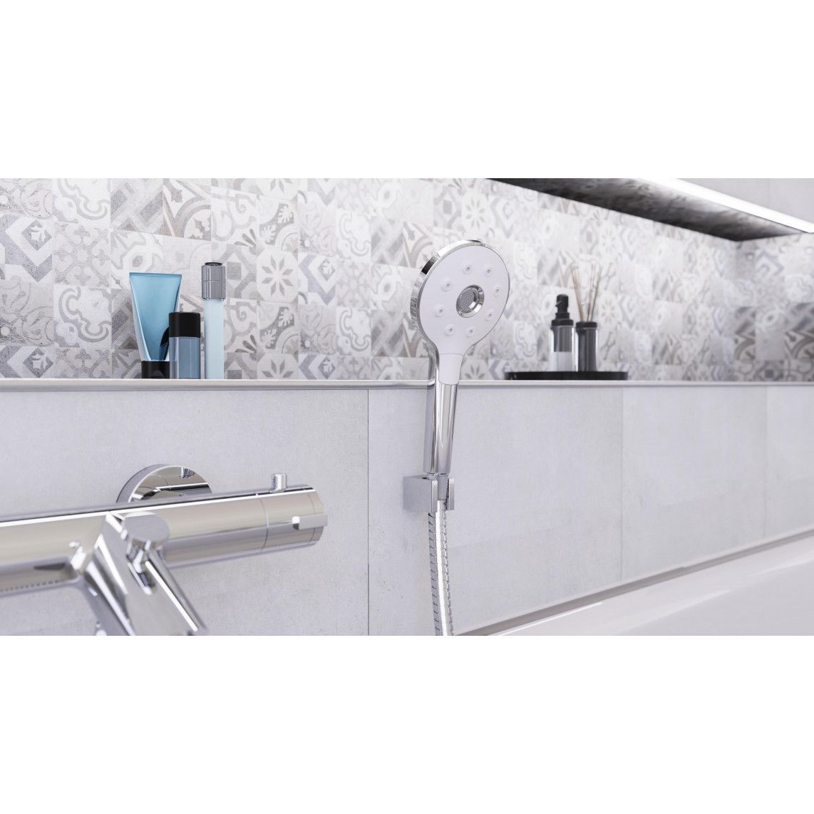 60840 PERUZZI Handdouche, chroom/wit vue 8