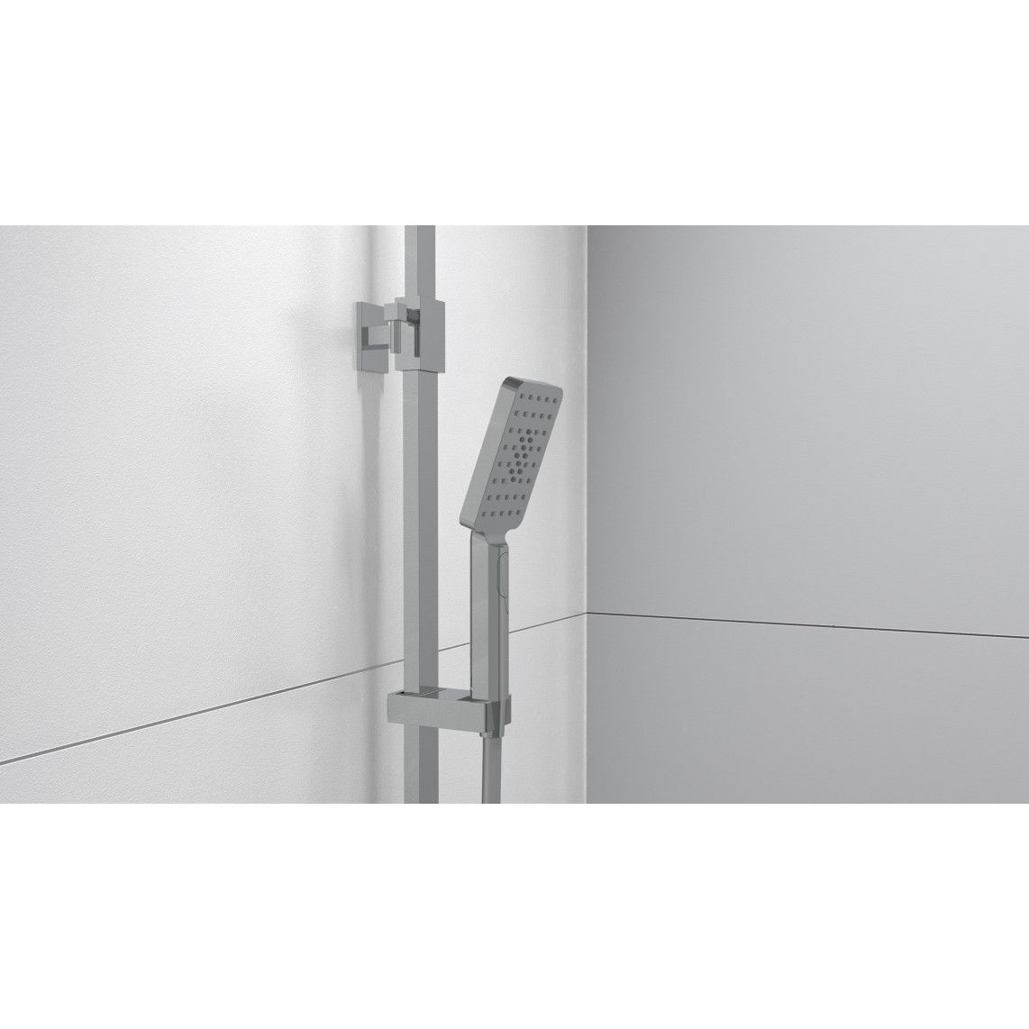 60530 OCEAN Regendouche set met thermostatische kraan, chroom/wit, met planchet vue 6