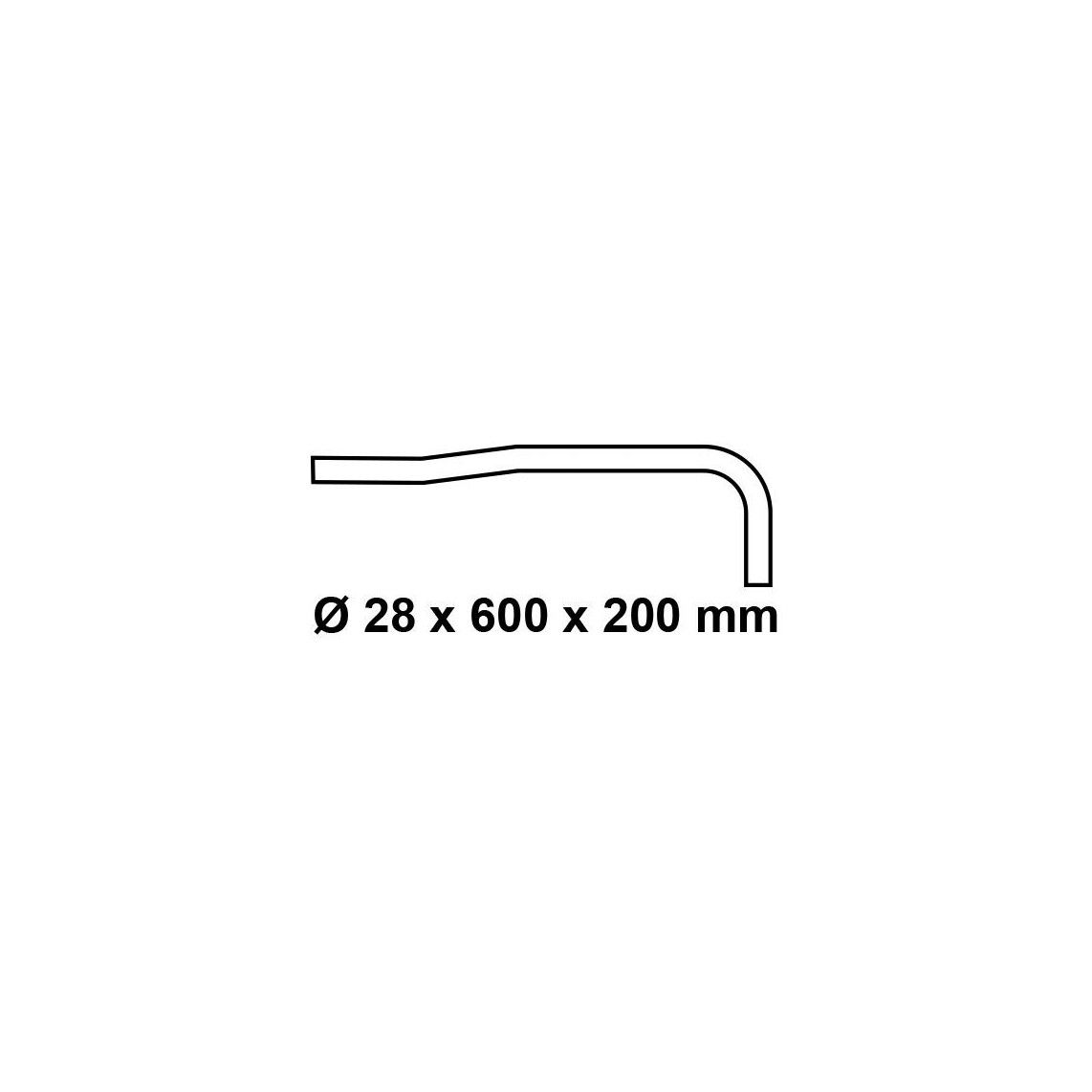 98819010 Tube de chasse d'eau 90° coudé, chromé, 600 mm x 200 mm vue 2