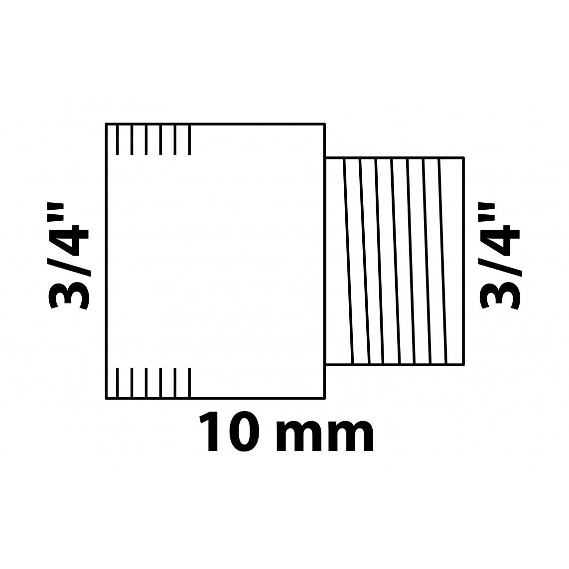989317055 LT extension de robinet, vierge, 3/4" x 10 mm vue 2