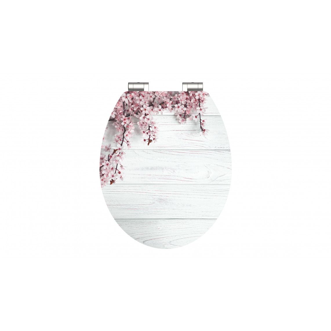 80549 MDF HG Toilet seat FLOWERS AND WOOD, with soft close vue 2