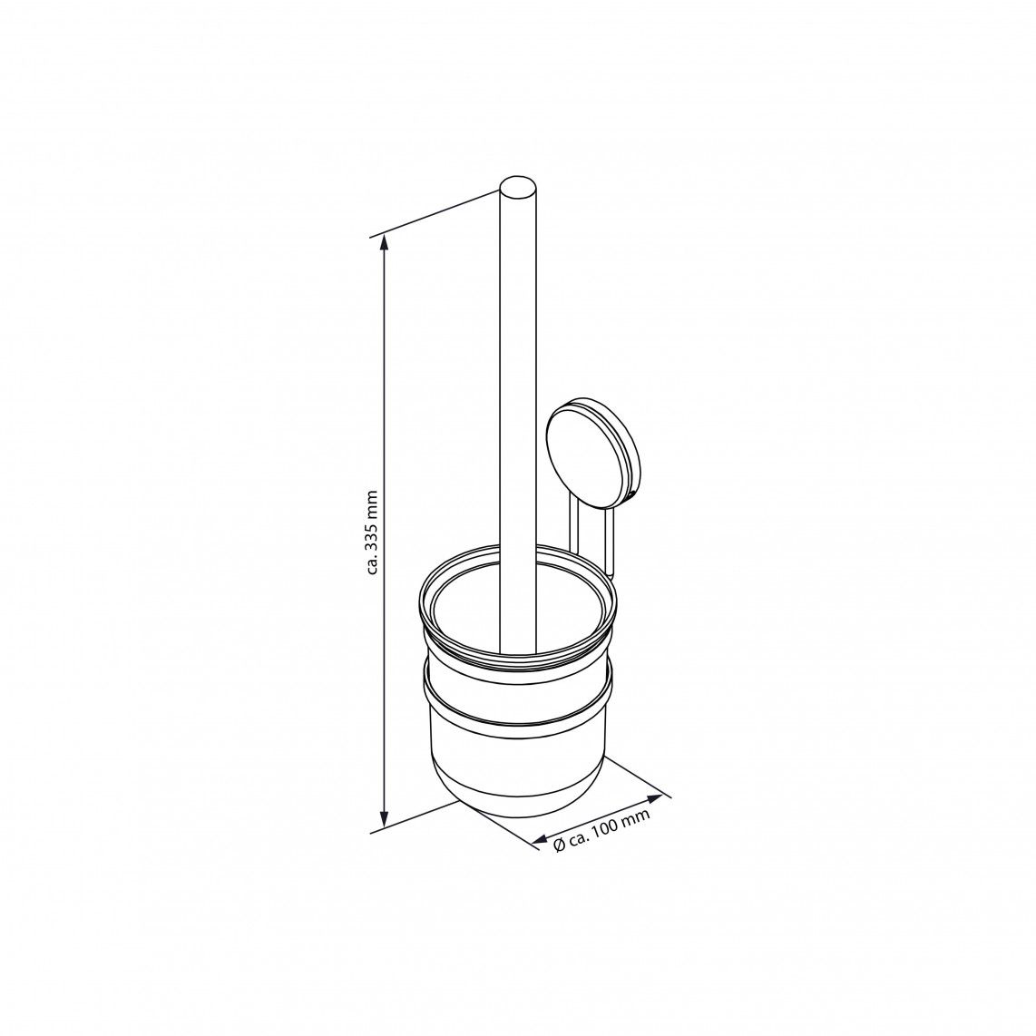 BA0205 Toiletborstelhouder voor wandmontage, chroom, om te lijmen of schroeven vue 10
