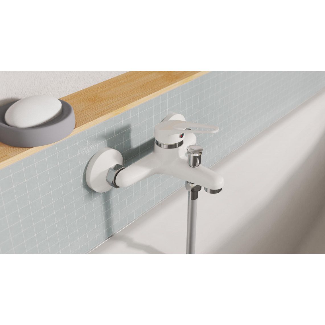 NI023SCR-W SPEED Badkraan, wit/chroom vue 7