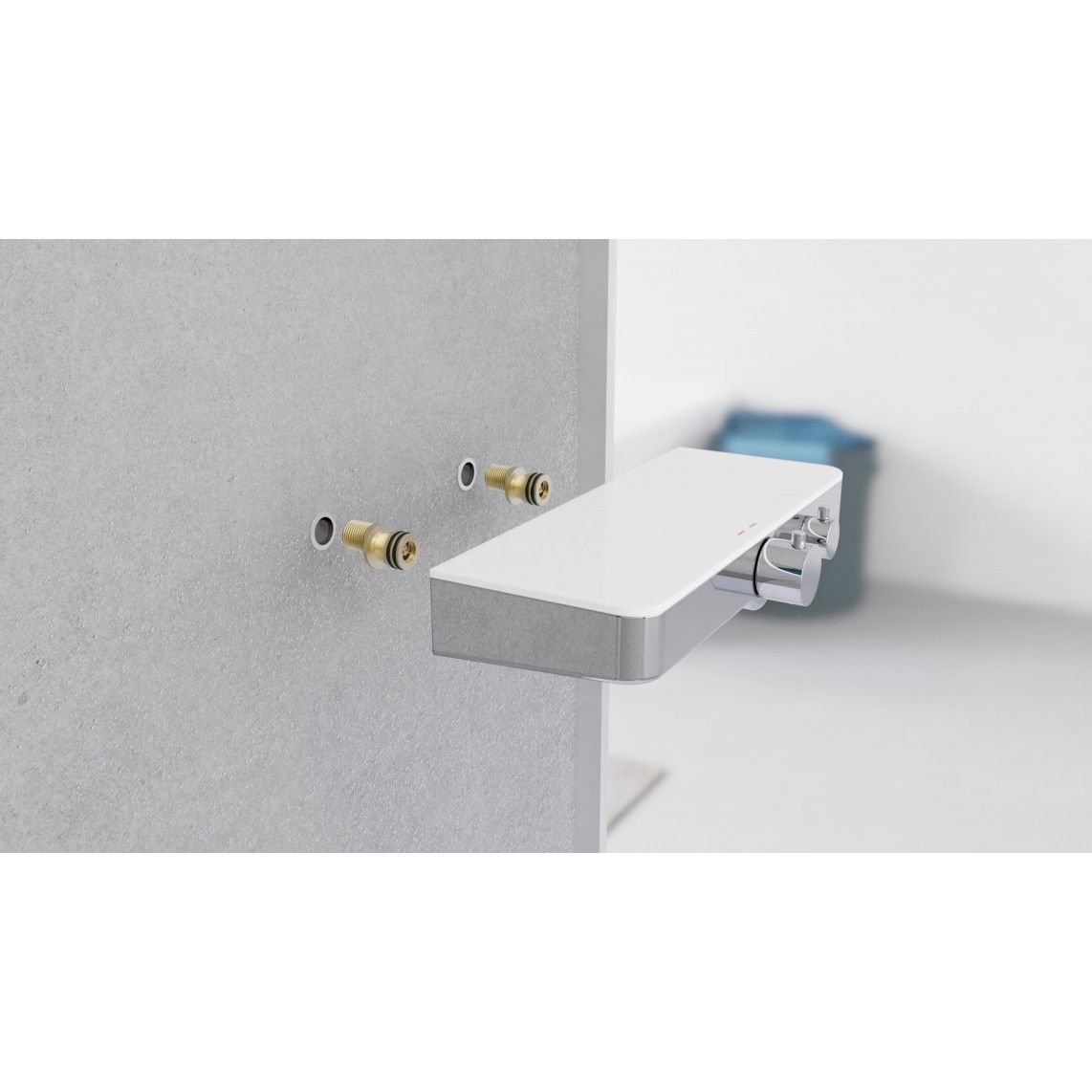 60535 OCEAN Mitigeur thermostatique de douche, chromé/blanc, avec tablette vue 9