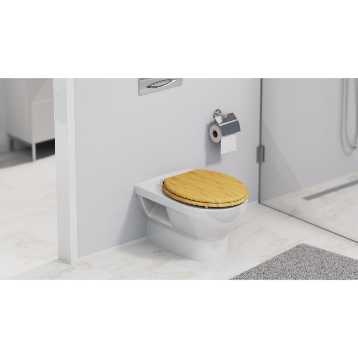 81101 abattant WC en bambou, avec frein de chute vue 11