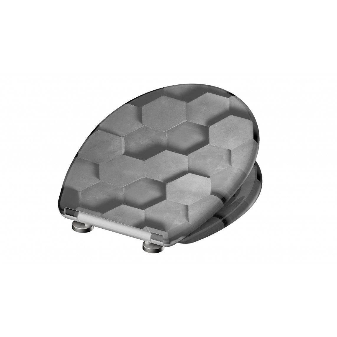 82392 abattant WC en Duroplast GREY HEXAGONS, avec frein de chute et déclipsable vue 5