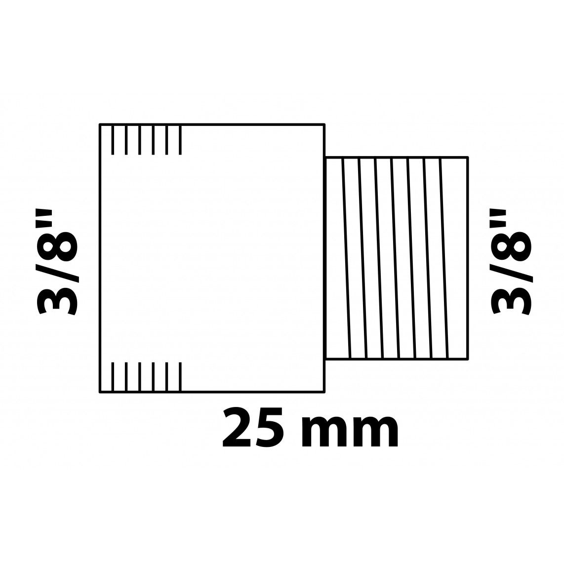989311255 LT extension de robinet, chromé, 3/8" x 25 mm vue 2