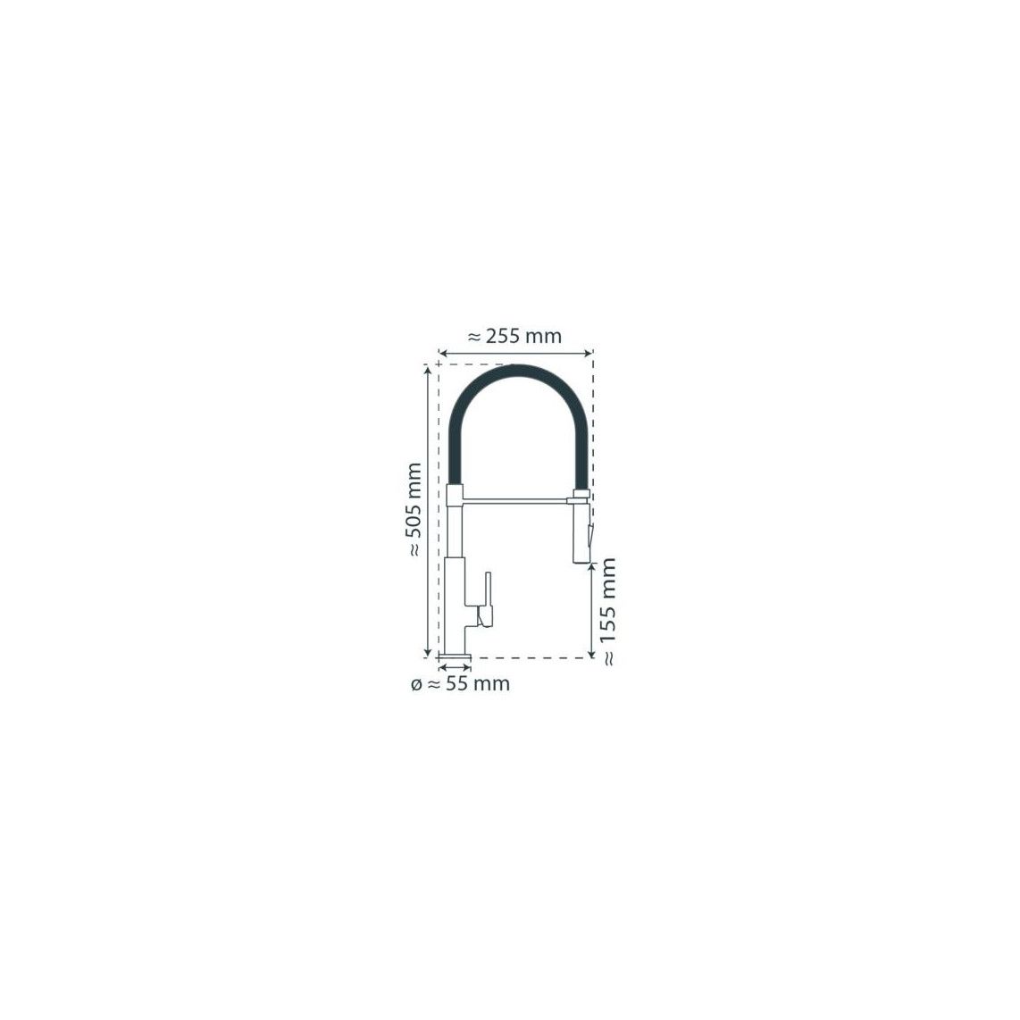 79180 STILO Keukenkraan, chroom/zwart, chroom/rood, met soft-touch slang vue 10