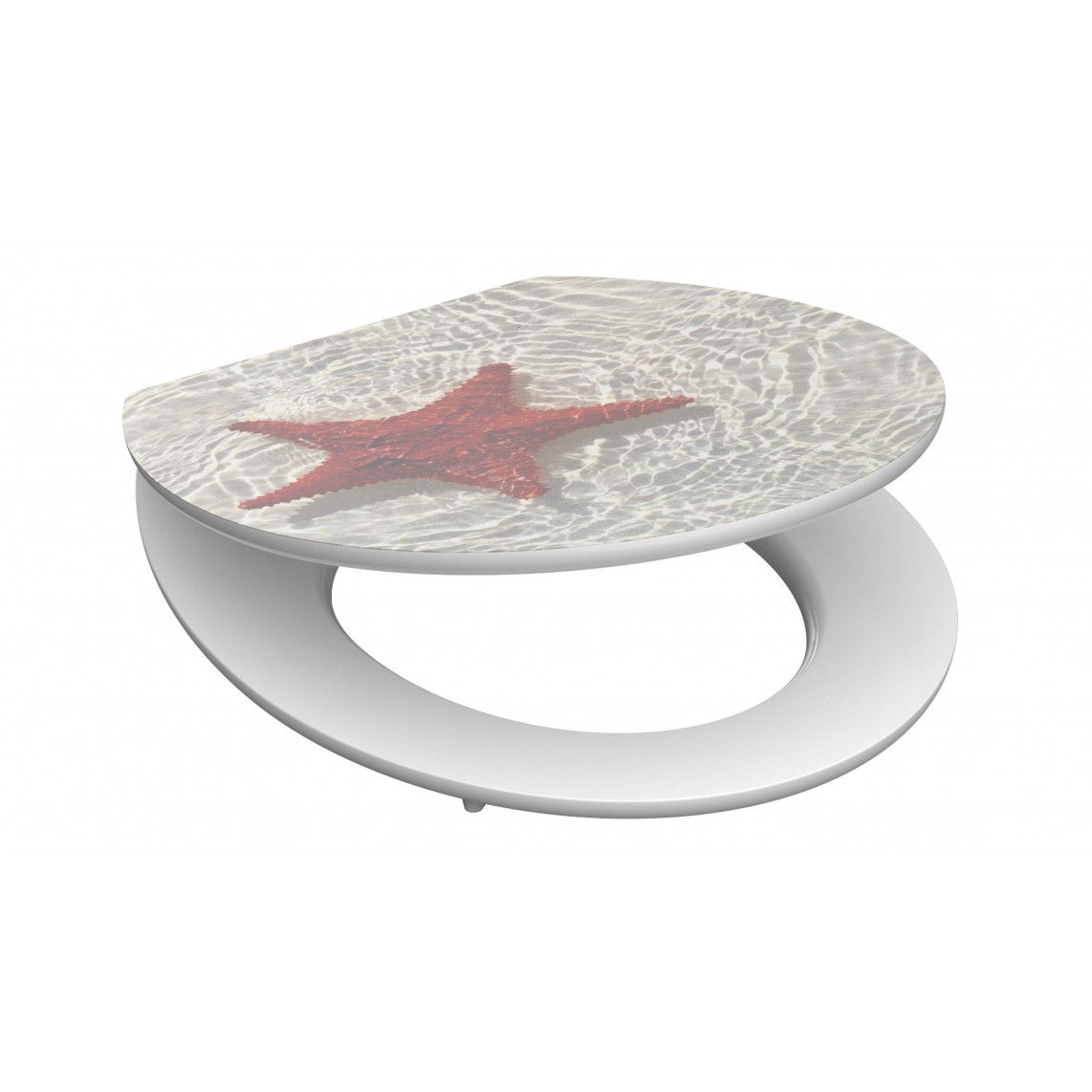 80541 abattant WC en MDF HG RED STARFISH, avec frein de chute vue 3