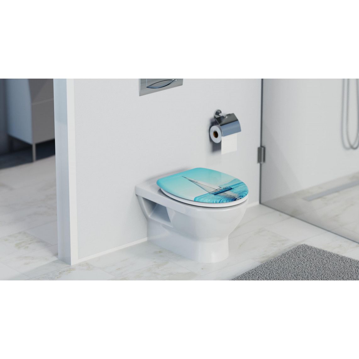82148 abattant WC en Duroplast SAILING, avec frein de chute vue 10