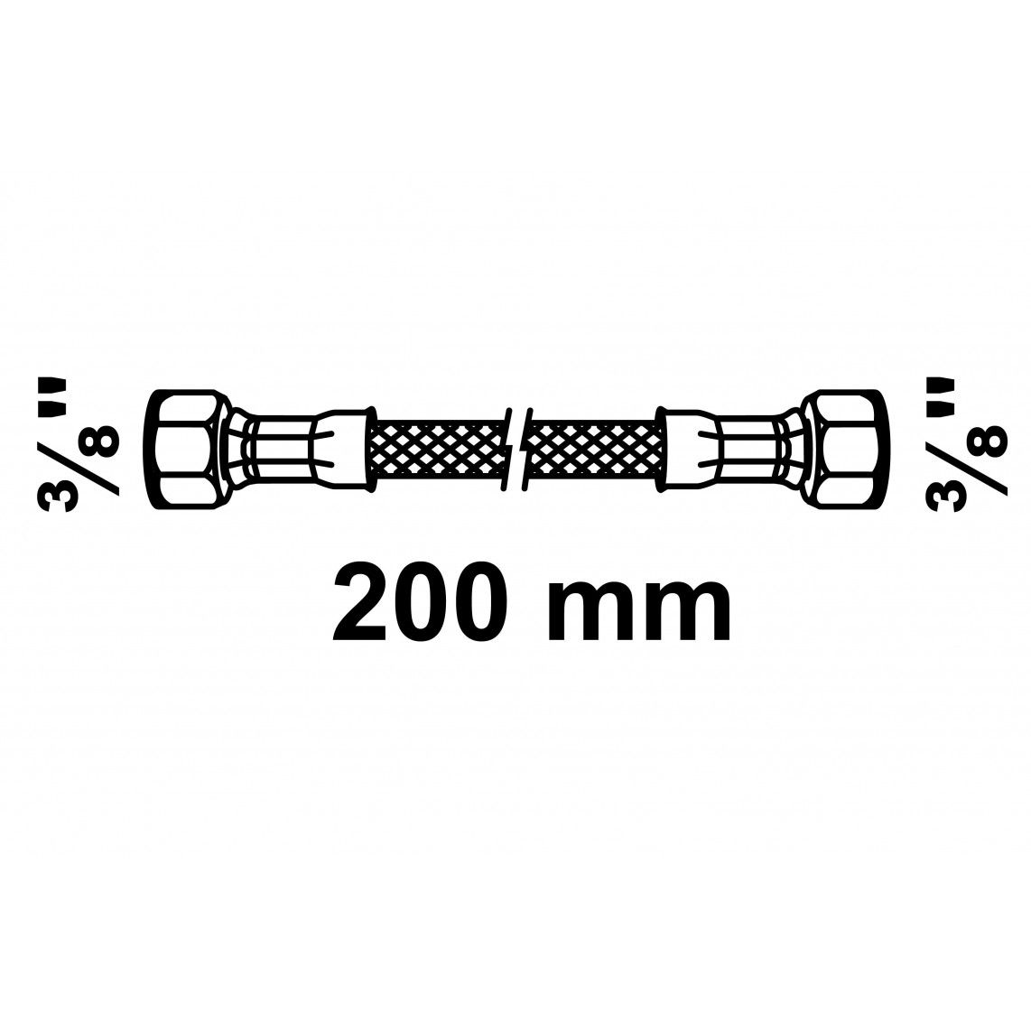 98627745 Flexaansluitslang 200 mm, 3/8"BI x 3/8"BI vue 2